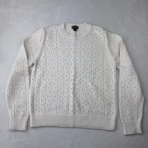 Point Sur 100% Cotton Sweater. J.Crew Allover Pointelle Crewneck Women’s size L